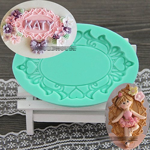 Anyana Vintage Picture Frame Photo Frame Silicone Fondant Mold Cake Decorating Pastry Gum Pastry Tool Kitchen... N3