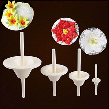 Sher Sugar Fondant Flowers Die Tools Accessories Lily Flower Pin Receptacle Cake Decorating,Set of 4 N4