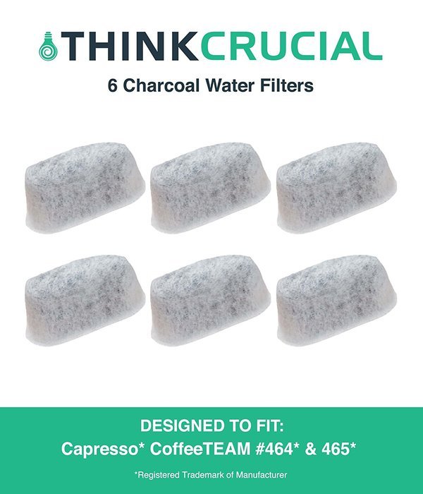 6 Capresso 4640.93 Charcoal Coffee Filters, Fits Capresso CoffeeTeam, Designed & Engineered by Crucial Coffee