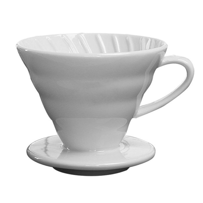 Premium Ceramic Manual Brewing Pourover Coffee 02 Dripper Filter Cup in White