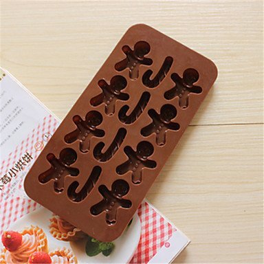 Sher Bakeware Silicone Gingerbread Man and Crutches Baking Molds for Chocolate N3