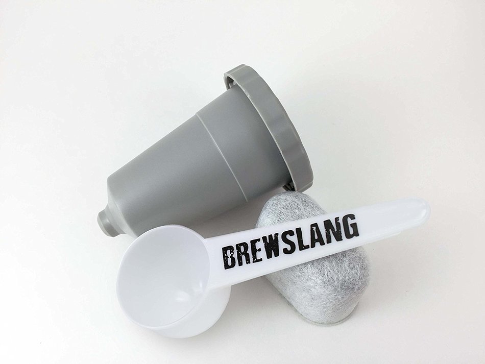 Brewslang My K-Cup Reusable Coffee Filter Set plus Bonus Charcoal Filter and Brewslang Coffee Spoon N2