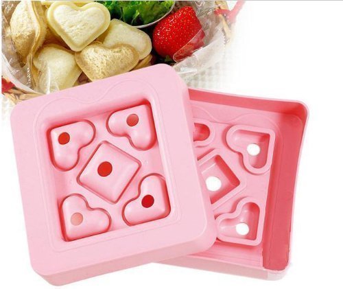 Cyqun(TM) Heart Shaped Cake Mold Sandwich Mold (Pink) N2