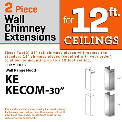 ZLINE 2-36 in. Chimney Extensions for 10 ft. to 12 ft. Ceilings N10