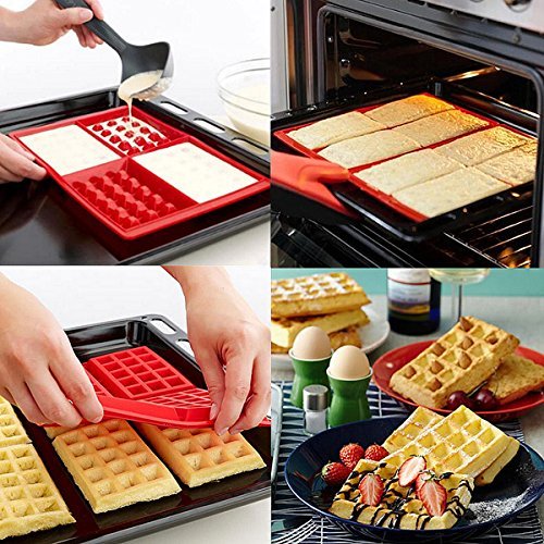 4-Cavity Mini Waffles Cake Chocolate Pan Silicone DIY Tray Mold Mould N4