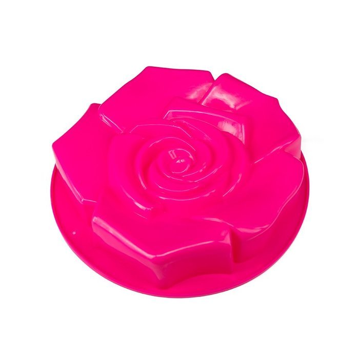 Tangne 4 Colors Rose Shape Silicone Cake Mould Kitchen DIY Cake Tools (Rose Red) N6