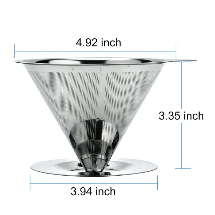 Cosyzone Pour Over Coffee Filter - 18/8(304) Stainless Steel Reusable Coffee Dripper Eco-Friendly Coffee Maker... N4