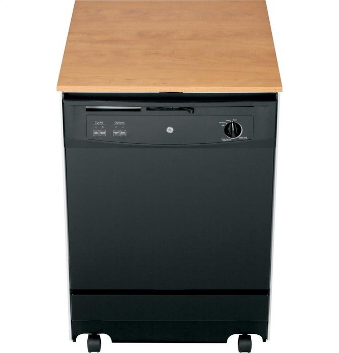 GE GSC3500DBB 25" Black Portable Full Console Dishwasher - Energy Star N7