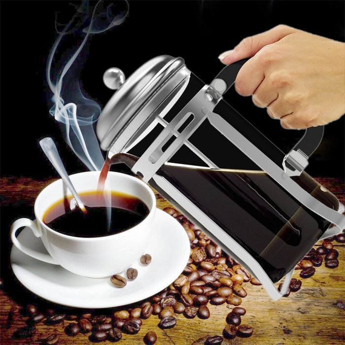 UBLISS Stainless Steel Teapot,Coffee French Pressure Pot 1000ml N7