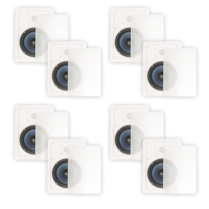 Blue Octave LW62 In Wall 6.5" Speakers Home Theater Surround Sound 2-Way 4 Pair Pack