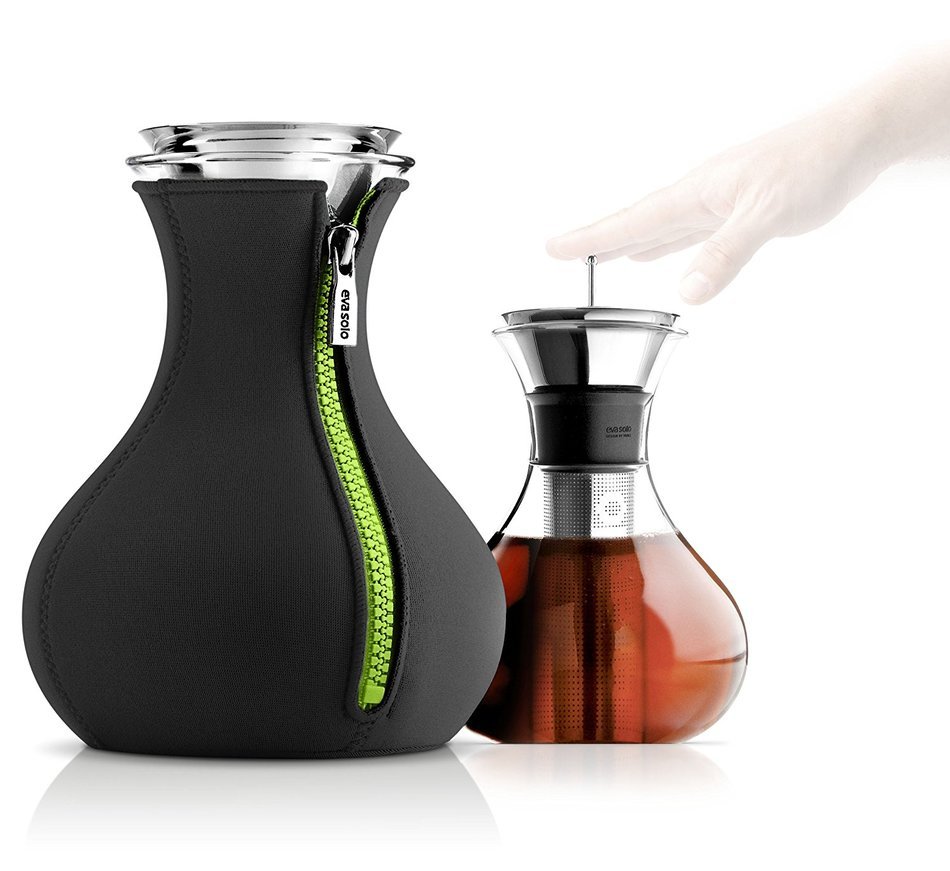 Eva Solo Drip Free Tea Maker with Neoprene Cover, 1-Liter, Black/Lime N3