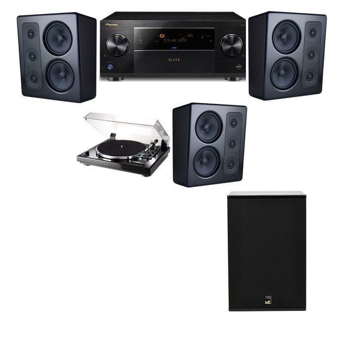 M&K Sound MP300 Monitor Speaker 3.1 Thorens TD-240-2 X12 Pioneer Elite SC-89