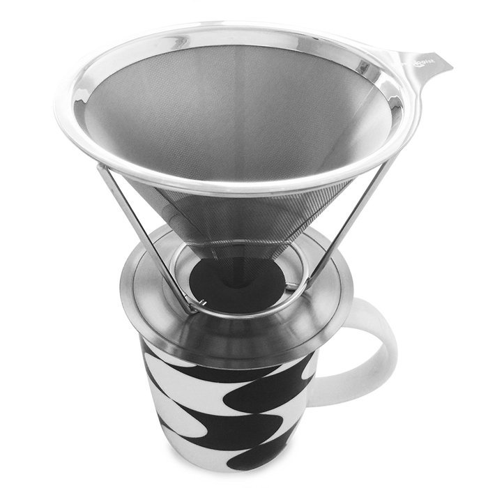 The Brewologist Pour Over Coffee Cone, the Clever Coffee Dripper: Permanent Reusable Stainless Steel Coffee Filter... N15