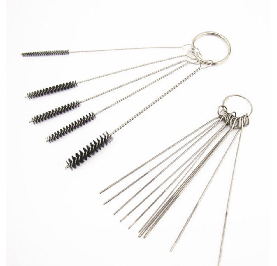 Carburetor Carbon Dirt Jet Remove 5 Cleaning Needles + Brushes Tool For Suzuki N2