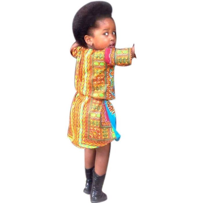 Romper Jumpsuit Dress ,BeautyVan Girls Kids Short Sleeve Clothes Africa Print Tops T-Shirt Dress (110, A) N9