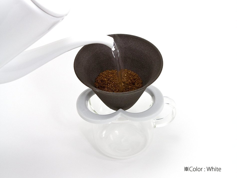 224porcelain Ceramic Paperless Permanent Coffee Filter / Dripper "Caffe hat"White N6