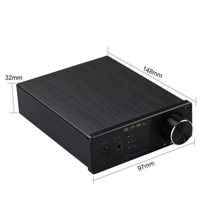 SMSL A2 Audio Digital Amplifier ,support 2 RCA Inputs and 3.5mm Headphone Jack Input