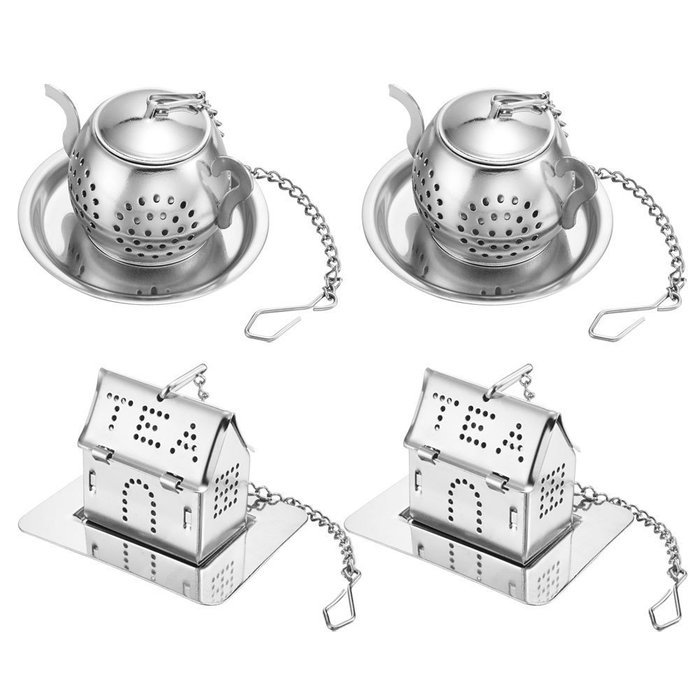 Accmor Tea Infuser - Stainless Steel Loose Leaf Tea Strainer with Chain and Drip Trays - Tea Filters for Rooibos... N10