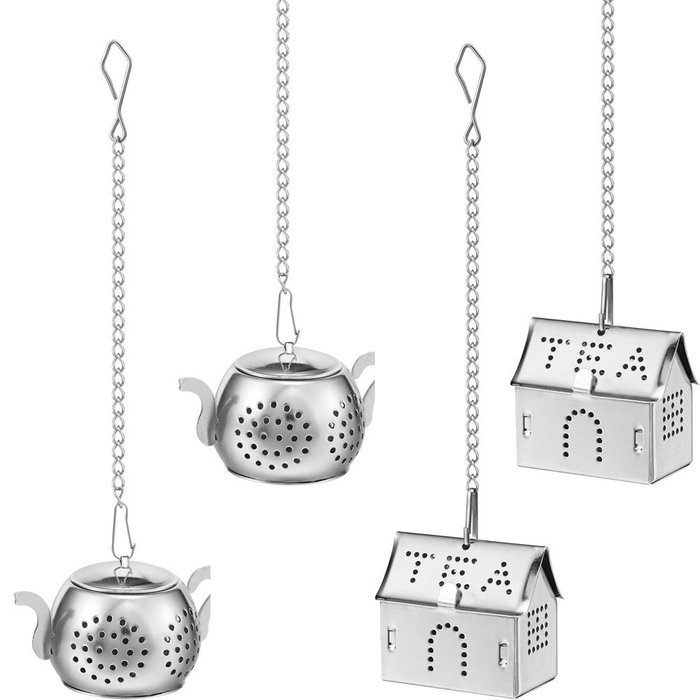 Accmor Tea Infuser - Stainless Steel Loose Leaf Tea Strainer with Chain and Drip Trays - Tea Filters for Rooibos... N11