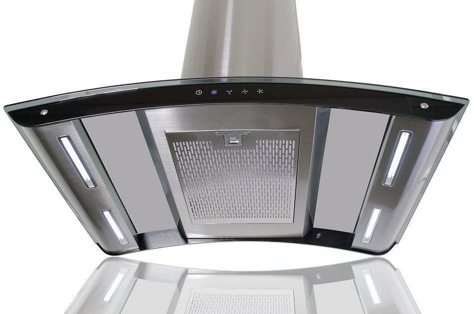 AKDY New 36" European Style Island Mount Stainless Steel Range Hood Vent Touch Control N10