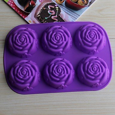 Sher Bakeware Silicone Rose Baking Molds for Chocolate Cake Jelly (Random Colors) N2