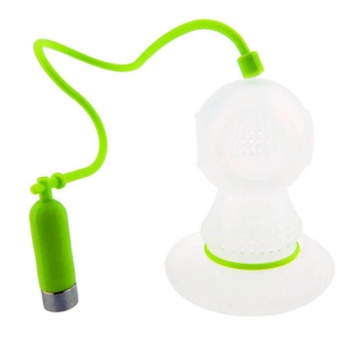 Silicone Diver Deep Tea Leaf Herbal Spice Strainer Filter Infuser Diffuser Bag-Green N2