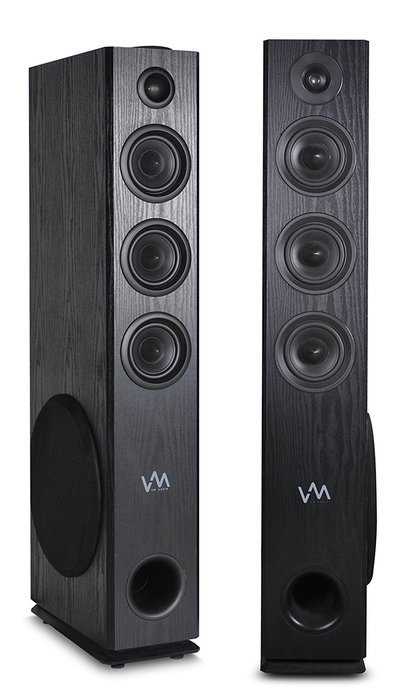 VM Audio EXAT31 Black Floorstanding Powered Bluetooth Tower Home Speakers Pair N6