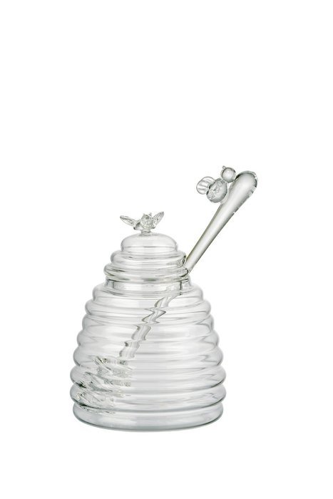 Artland Glass Bee Hive Honey Pot With Dipper - 15 ounce N3