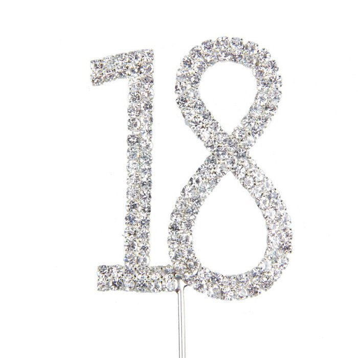 Vktech&reg; Crystal Rhinestone Bling Silver Number 40 Birthday 40th Anniversary Cake Top Topper N6