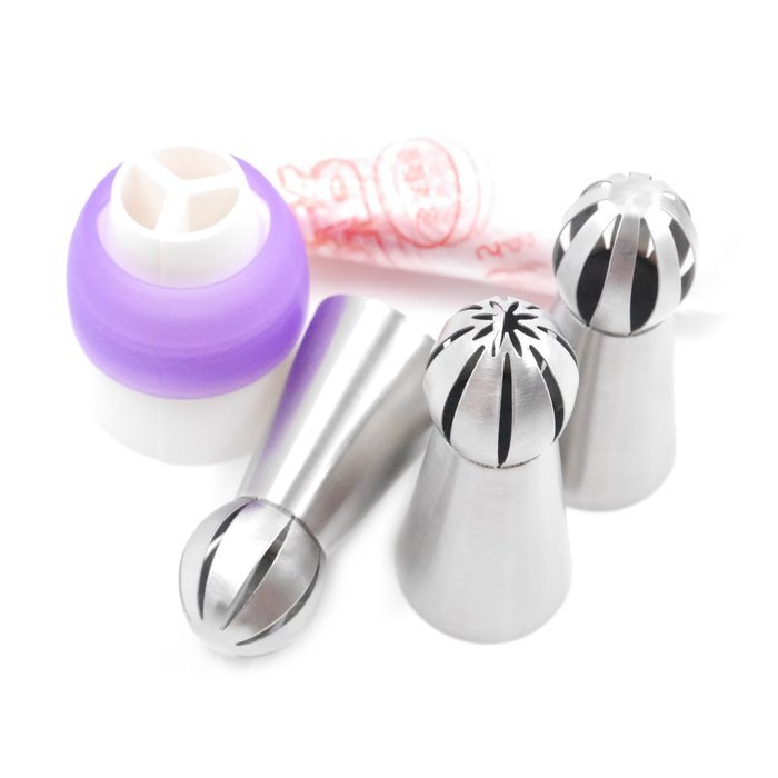 Pridebit 2016 New Russian Piping Tips Cake/Cupcake Decorating Icing Tips 3 Large Sphere Ball Tips 1 Tri-color... N2