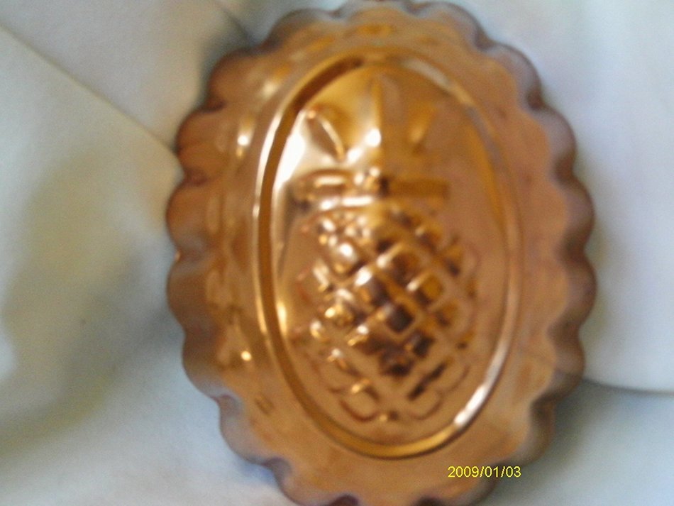 Vintage Copper Pineapple Jello Mold N2
