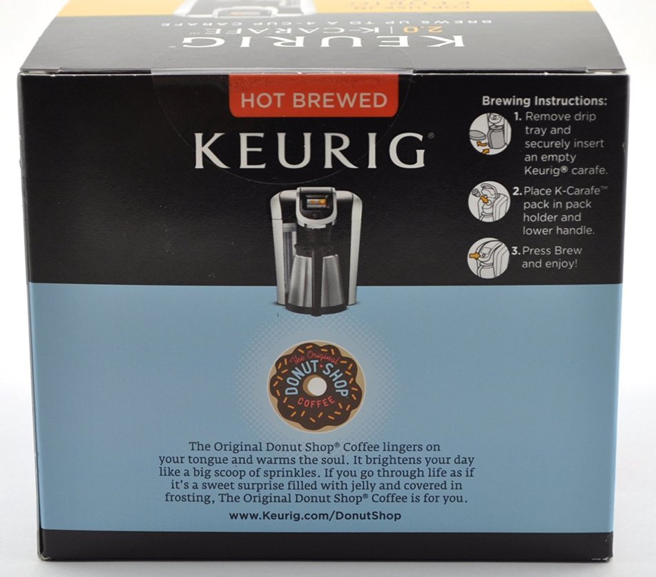 Keurig 2.0 The Original Donut Shop Coffee K-carafe Packs (4ct Regular Medium Roast) N2