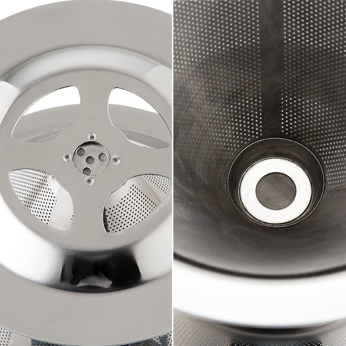 Pour Over Coffee Dripper 2-3 Cups, Food Grade Stainless Steel Permanent Coffee Filters Paperless Double Mesh Filter...