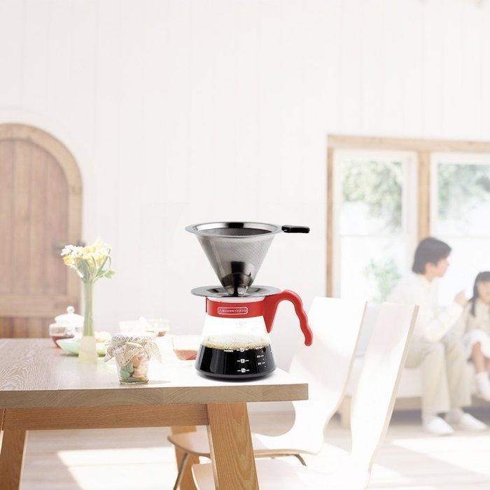Pour Over Coffee Dripper 2-3 Cups, Food Grade Stainless Steel Permanent Coffee Filters Paperless Double Mesh Filter... N2
