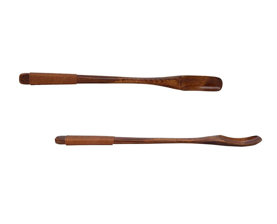8-1/3 Inch High-grade Long Handle Nanmu Wooden Tea Coffee Mixing Measuring Spoon, Set of 2 (4) N13