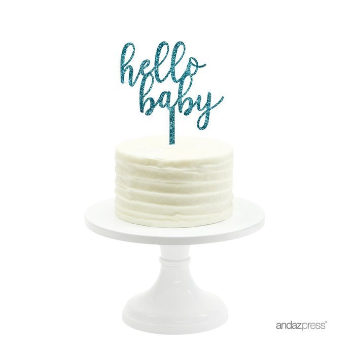 Andaz Press Baby Shower Acrylic Cake Toppers, Gold Glitter, Oh Baby, 1-Pack, Nautical Ocean Themed Party Decor... N70