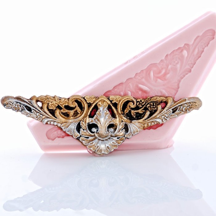 Victorian Scroll Work Silicone Mold Food Safe Fondant, Gum Paste, Resin, Polymer Clay, Craft, Jewelry Food Mold. N4