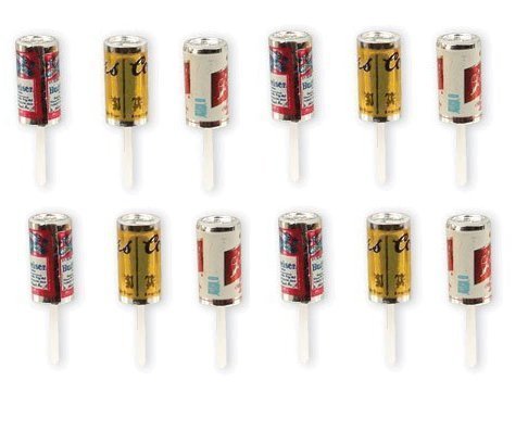 Mini Beer Can Cupcake Picks, 24 pcs