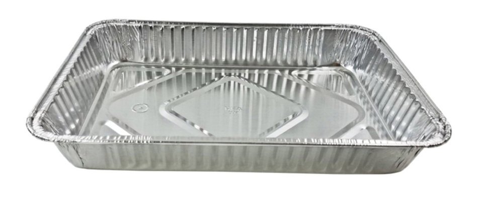 Handi-Foil 13" x 9" Oblong Aluminum Foil Disposable Cake Pan - REF # 394 (75) N3
