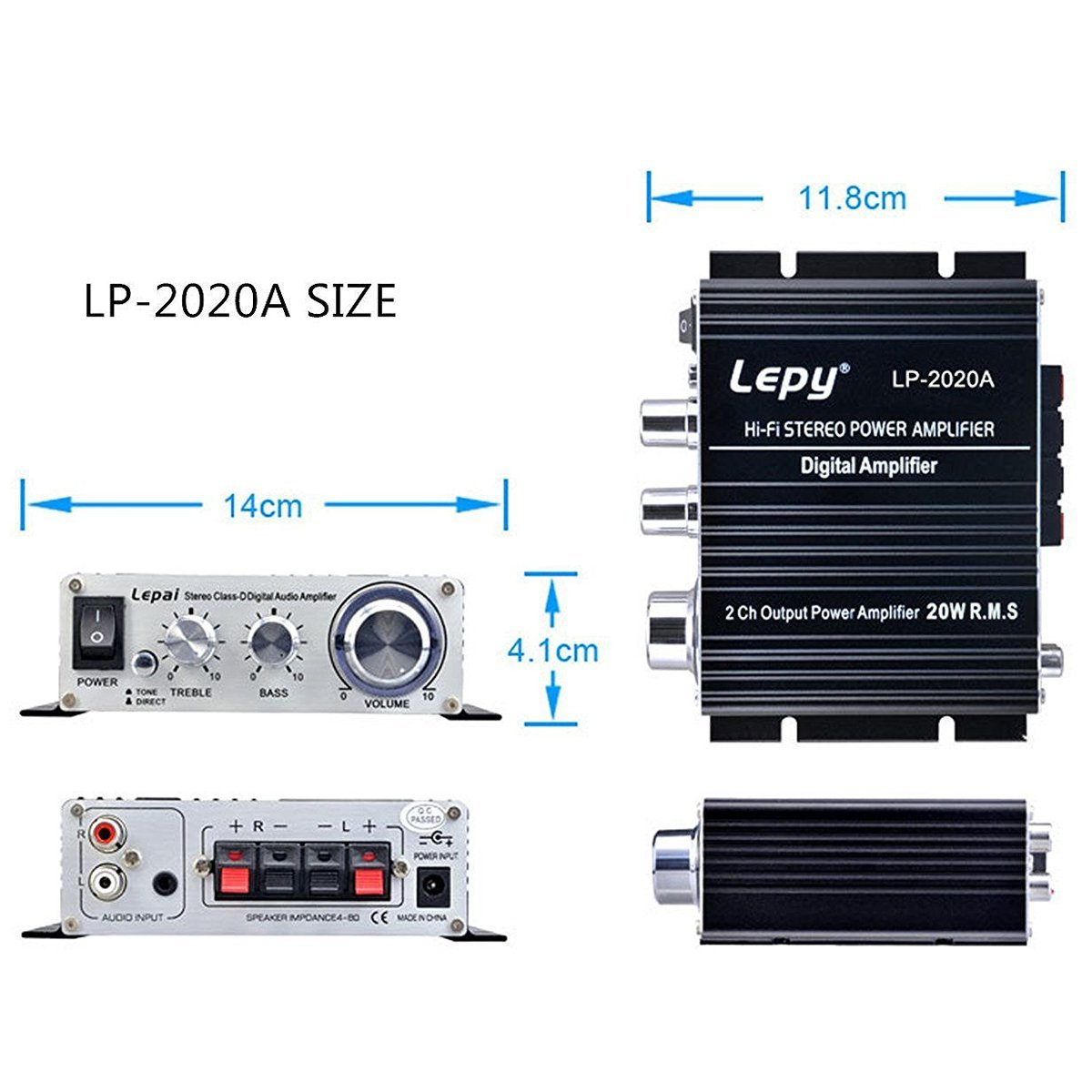 HONGYU Hi Fi Stereo Digital Audio Amplifier Lepy LP 2020A Mini Audio