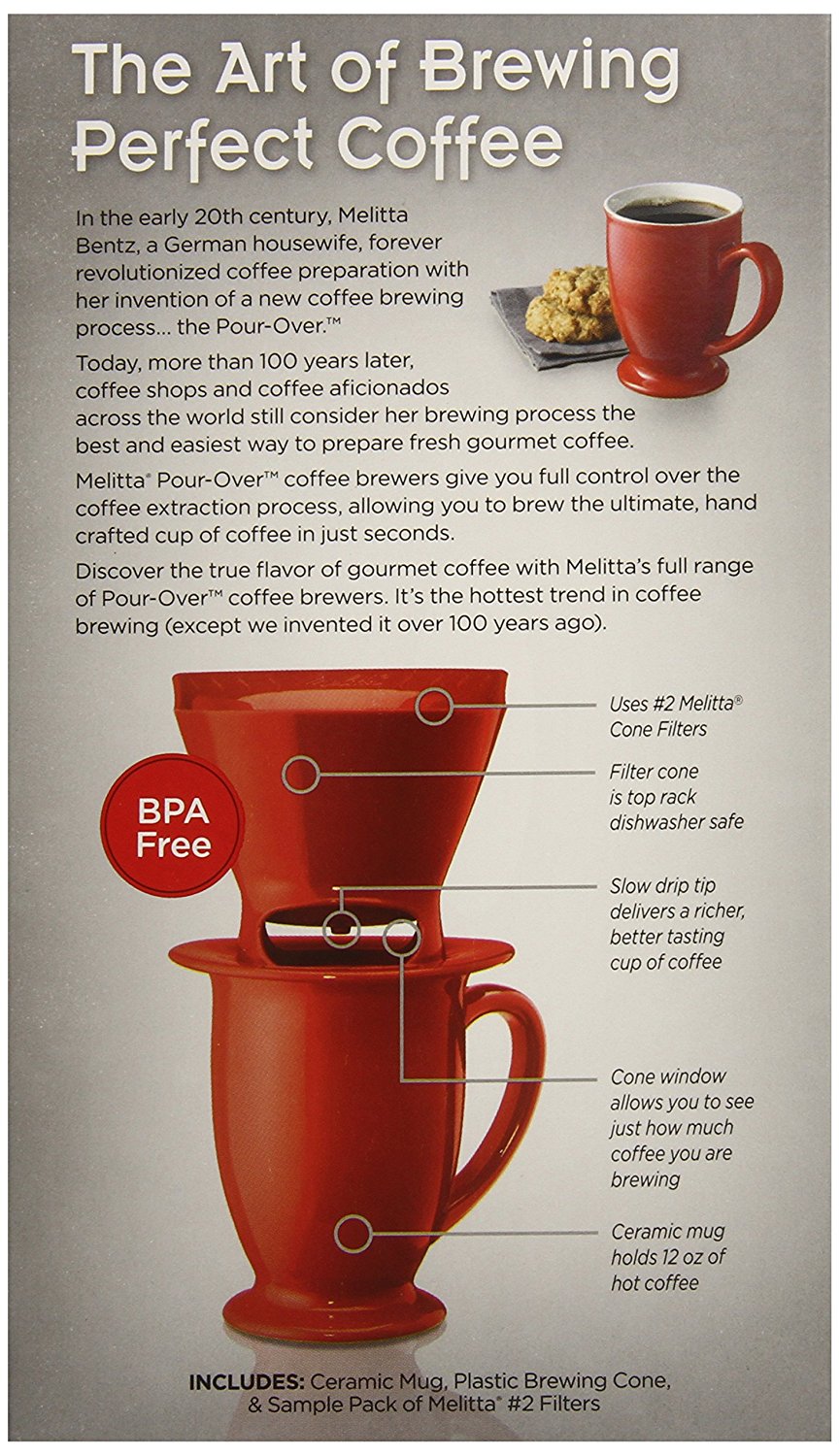 Melitta Coffee Maker, Porcelain 6 Cup Pour- Over Brewer N6 Free Image ...