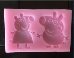 PEPPA PIG AND brother GEORGE SILICONE FONDANT CHOCOLATE CANDY MOLD BIRTHDAY PARTY FAVORS