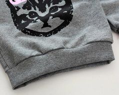 Set Clothes ,BeautyVan Baby Kids Set Clothes Long Sleeve Cats Print Tracksuit +Pants Outfits Set (90, gray) N7
