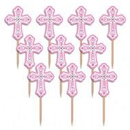 Pink Religious Party Picks - 36 ct