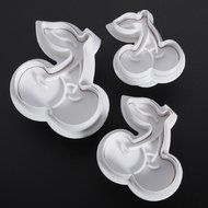 Joylive 3pcs Cherry Fondant Cake Decorating Sugarcraft Mold Cookie Plunger Cutters Tools N5