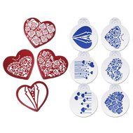 ART Kitchenware 6pcs/set Wedding Cookie Stencil Set (Suits,Dress,Heart,Roses) Fondant Cake Stenciling Sugarcraft...
