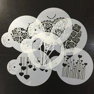ART Kitchenware 6pcs/set Wedding Cookie Stencil Set (Suits,Dress,Heart,Roses) Fondant Cake Stenciling Sugarcraft... N2