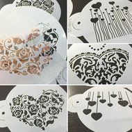 ART Kitchenware 6pcs/set Wedding Cookie Stencil Set (Suits,Dress,Heart,Roses) Fondant Cake Stenciling Sugarcraft... N3