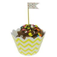 AllyDrew Standard Size Chevron Cupcake Wrappers (Set of 20), Orange N12