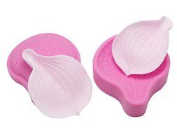 FOUR-C Baking Tools Petal Veiner Embossing Molds Silicone Cake Mold for Decorating Color Pink N3